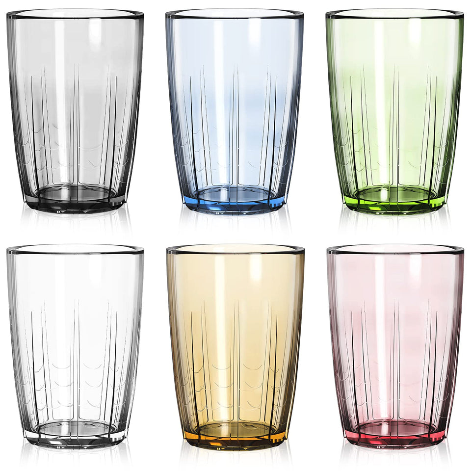 ZEAYEA six-color acrylic cups color-coded for family drinks and easy identification.