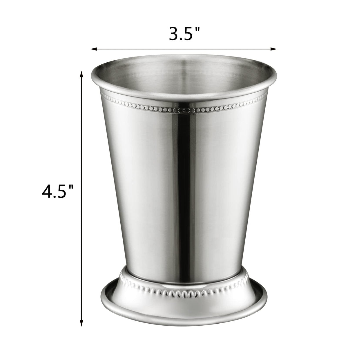 ZEAYEA stainless steel cocktail glasses with beaded trim offer refined serving.