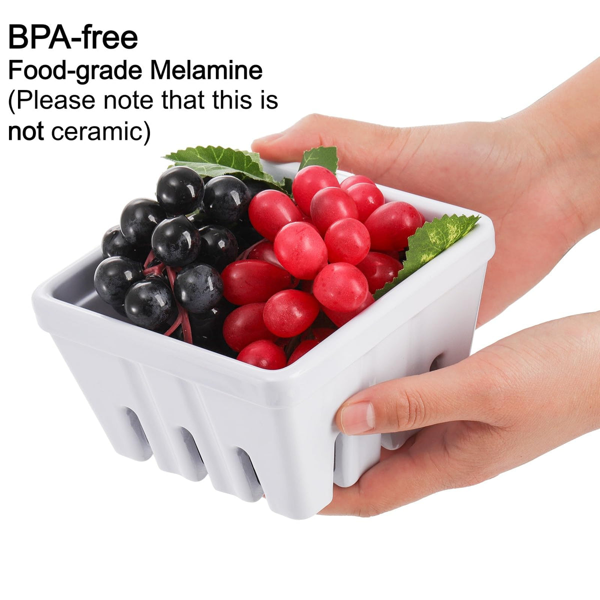 ZEAYEA white fruit basket with slotted sides for air circulation