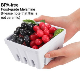 ZEAYEA white fruit basket with slotted sides for air circulation