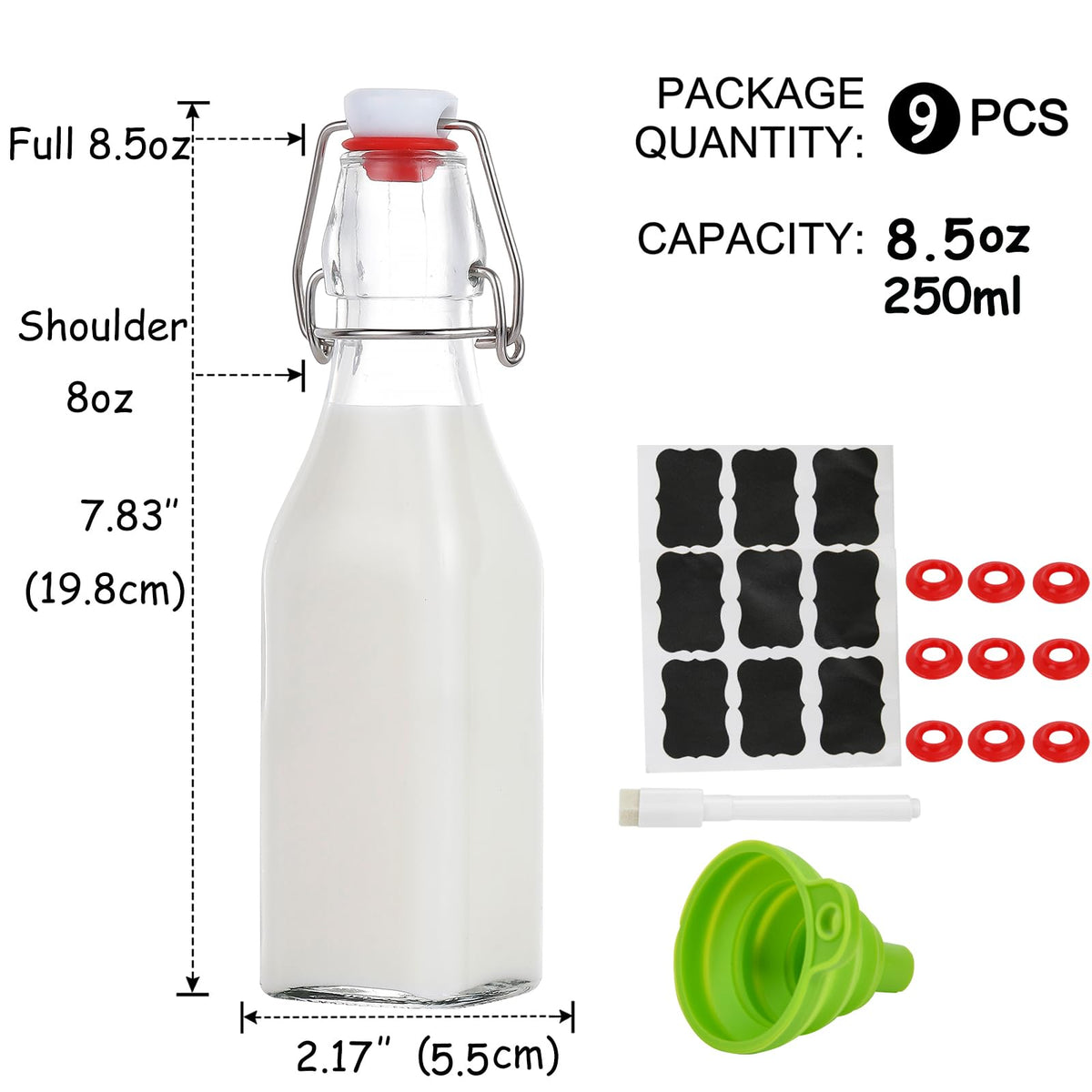 Clear glass storage bottle from ZEBEIYU for oils and vinegars.