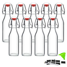 ZEBEIYU swing top bottle 8oz for airtight, fresh storage and easy pouring.