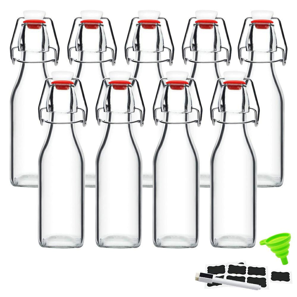 ZEBEIYU swing top bottle 8oz for airtight, fresh storage and easy pouring.