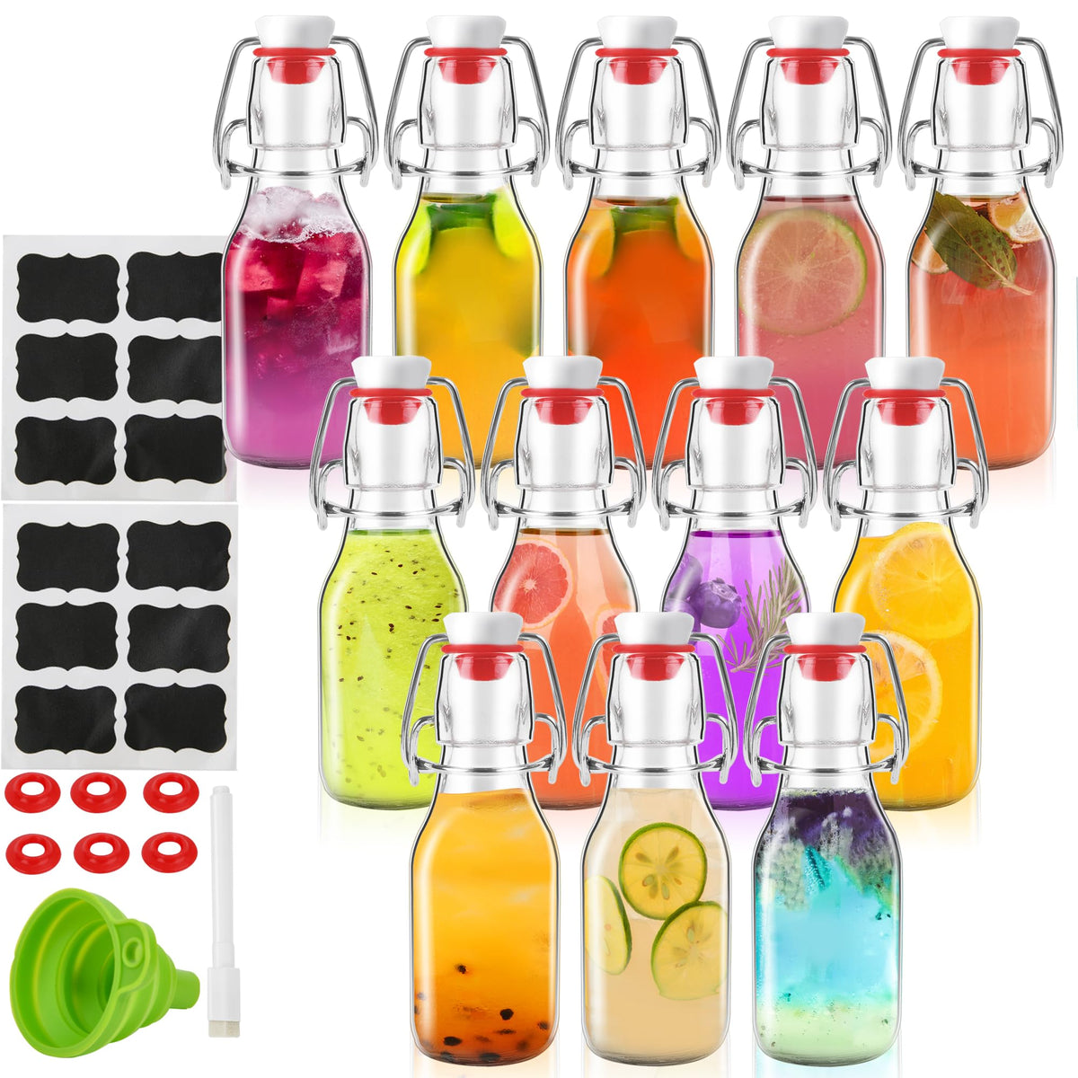 ZEBEIYU 4 oz swing-top bottle with seal for fresh home brews.