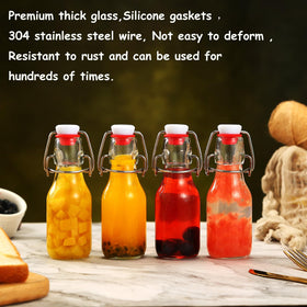 ZEBEIYU bottles stacked on a kitchen counter for compact storage.