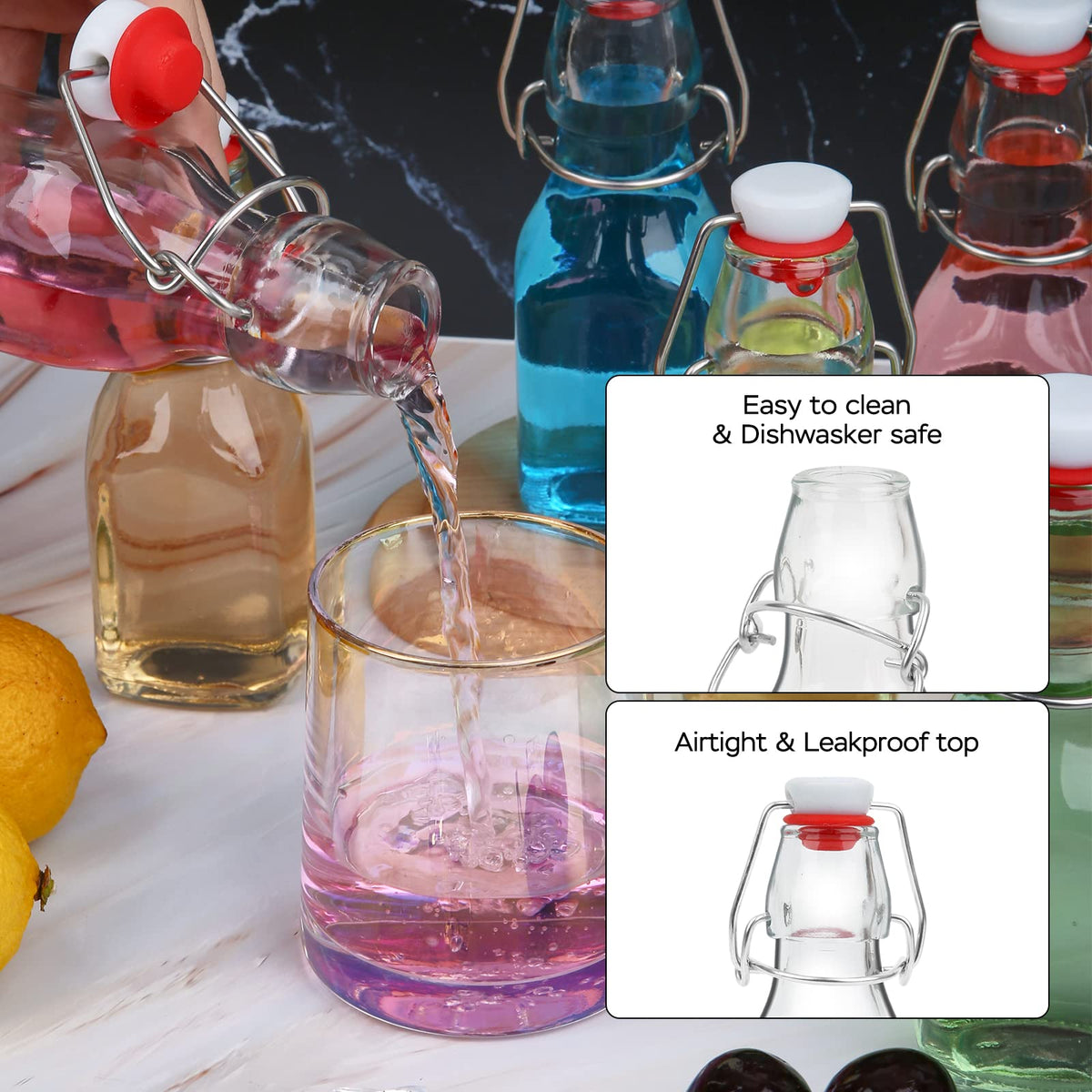 ZEBEIYU clear glass bottle for oils, vinegars, syrups and condiments