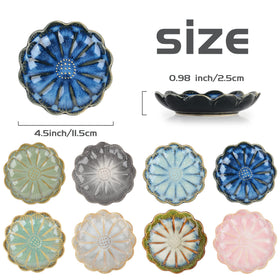 Zeberbo 3 oz sauce cups showcase unique reactive glaze colors.