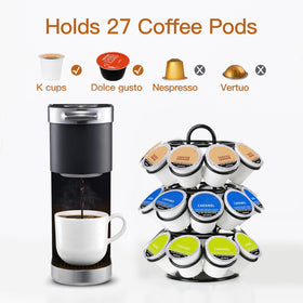 ZECENN carousel displays 27 K cups for quick flavor choice.