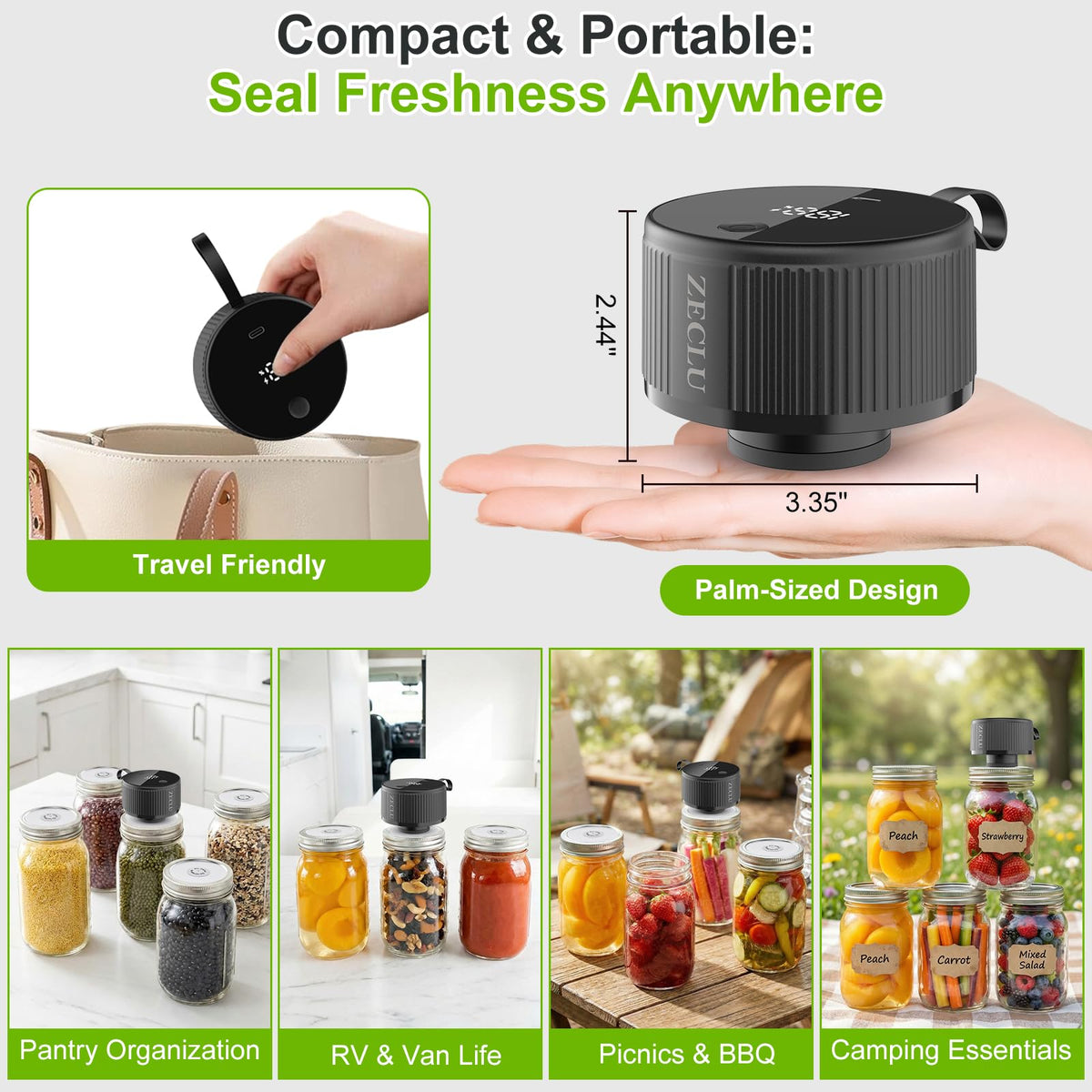ZECLU lid opener and tools provide easy jar prep.