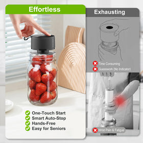 ZECLU wide-mouth jar lid sealing demonstration for fresh grains.