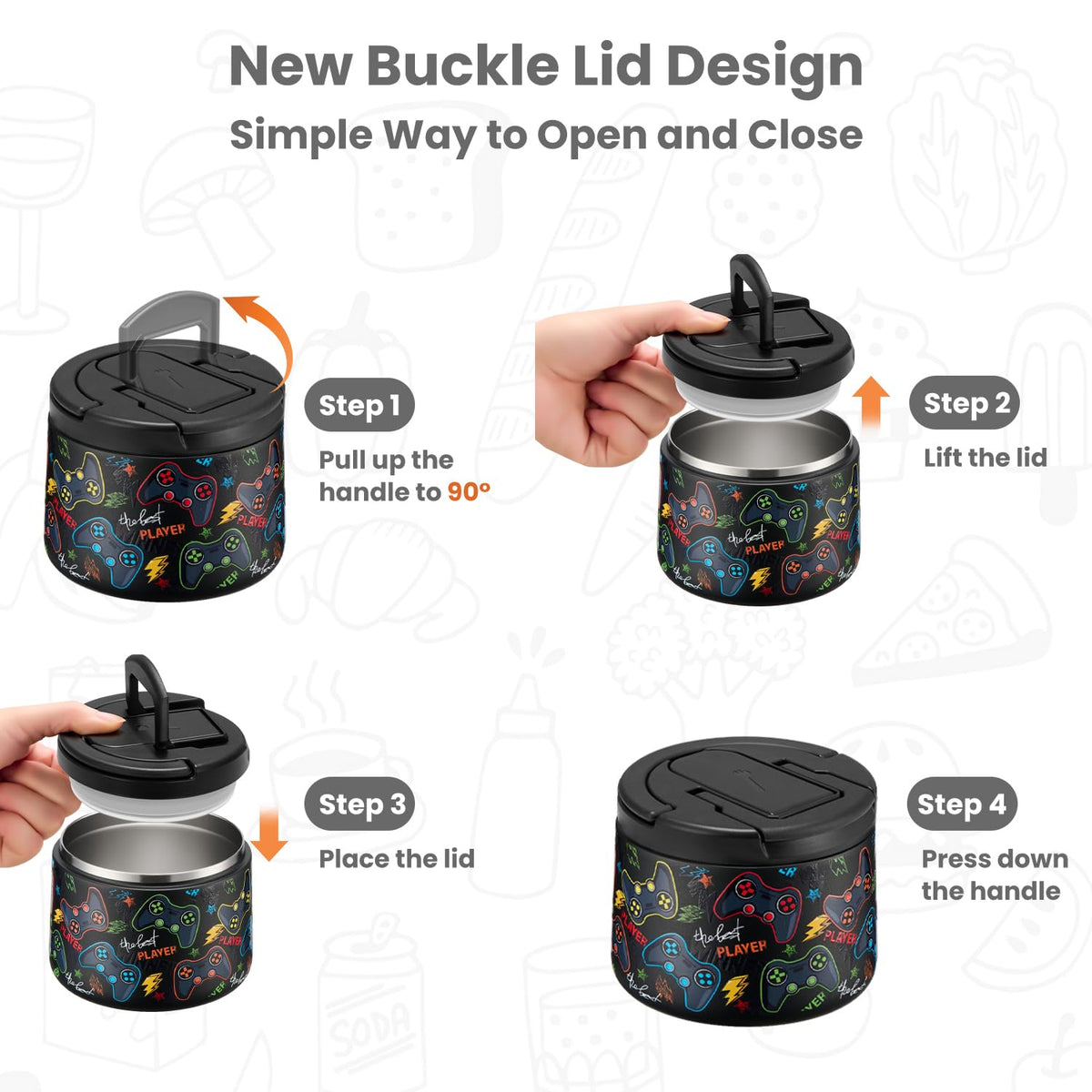 Zeekala vacuum insulated stainless steel jar keeps food warm or cold for hours.