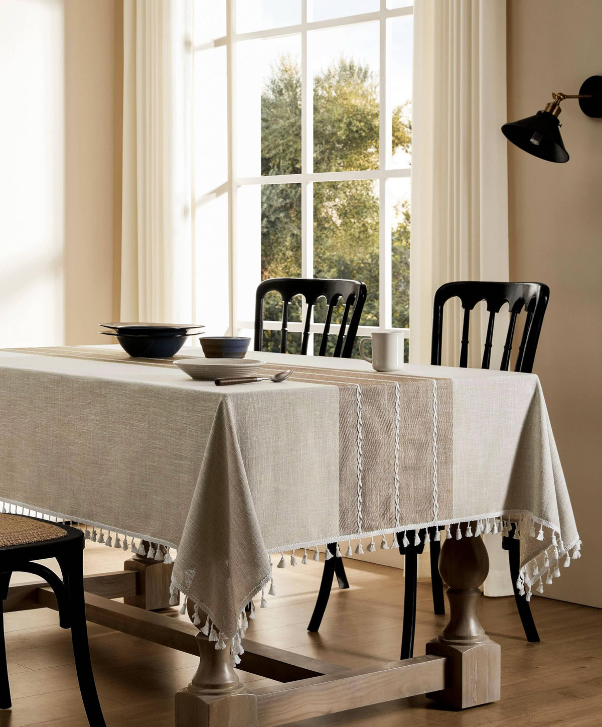 ZeeMart table cloth showing water-resistant coating for easy wipe-clean use