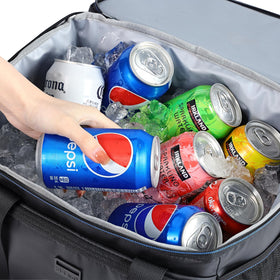 ZEEMO Soft Cooler Bag side pocket provides quick access to drinks.