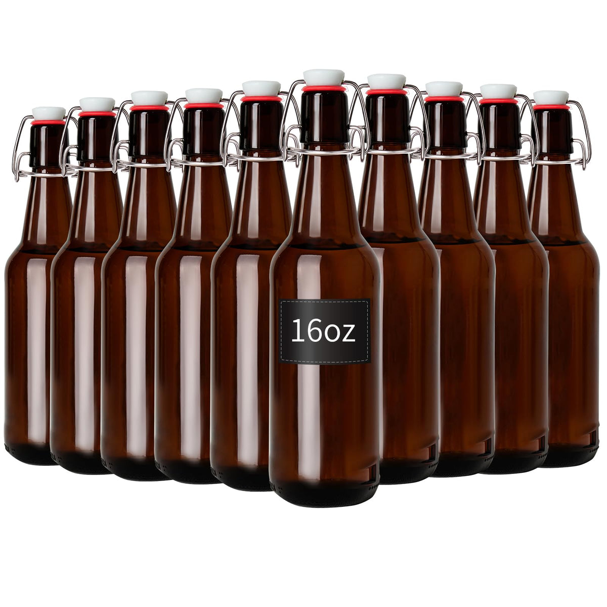 Zelomithe amber glass bottle with thick durable glass for reusable storage