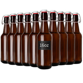 Zelomithe amber glass bottle with thick durable glass for reusable storage