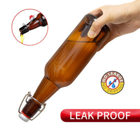 Zelomithe amber bottle used for kombucha storage showing light filtration