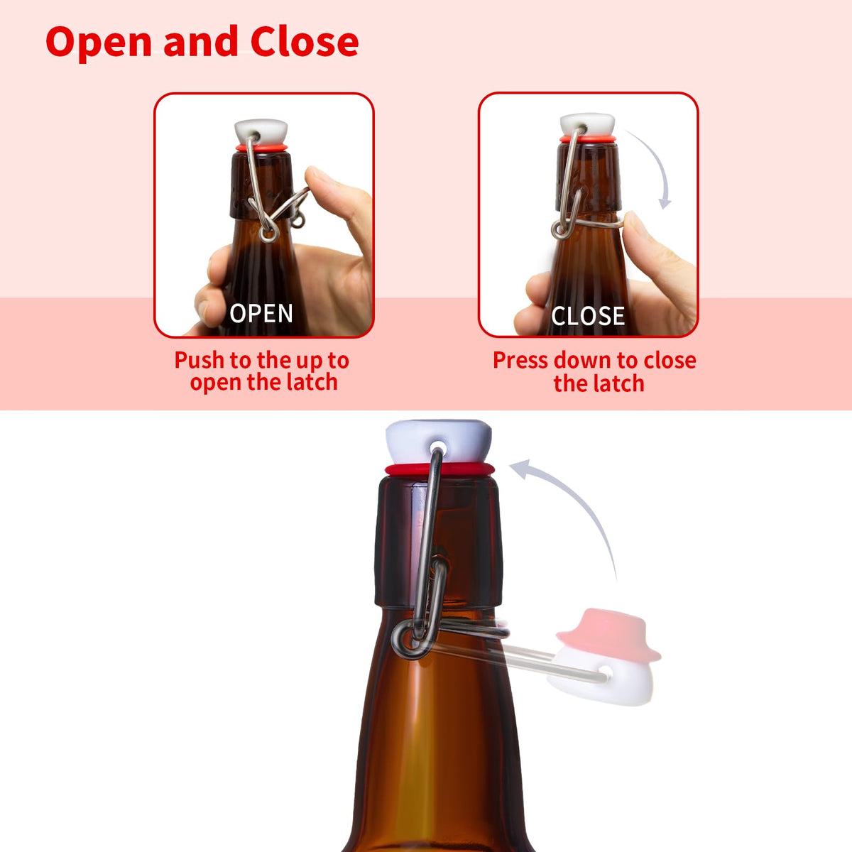 Zelomithe amber glass bottle 12oz, dishwasher safe for easy cleanup.