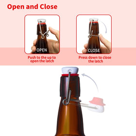 Zelomithe amber glass bottle 12oz, dishwasher safe for easy cleanup.