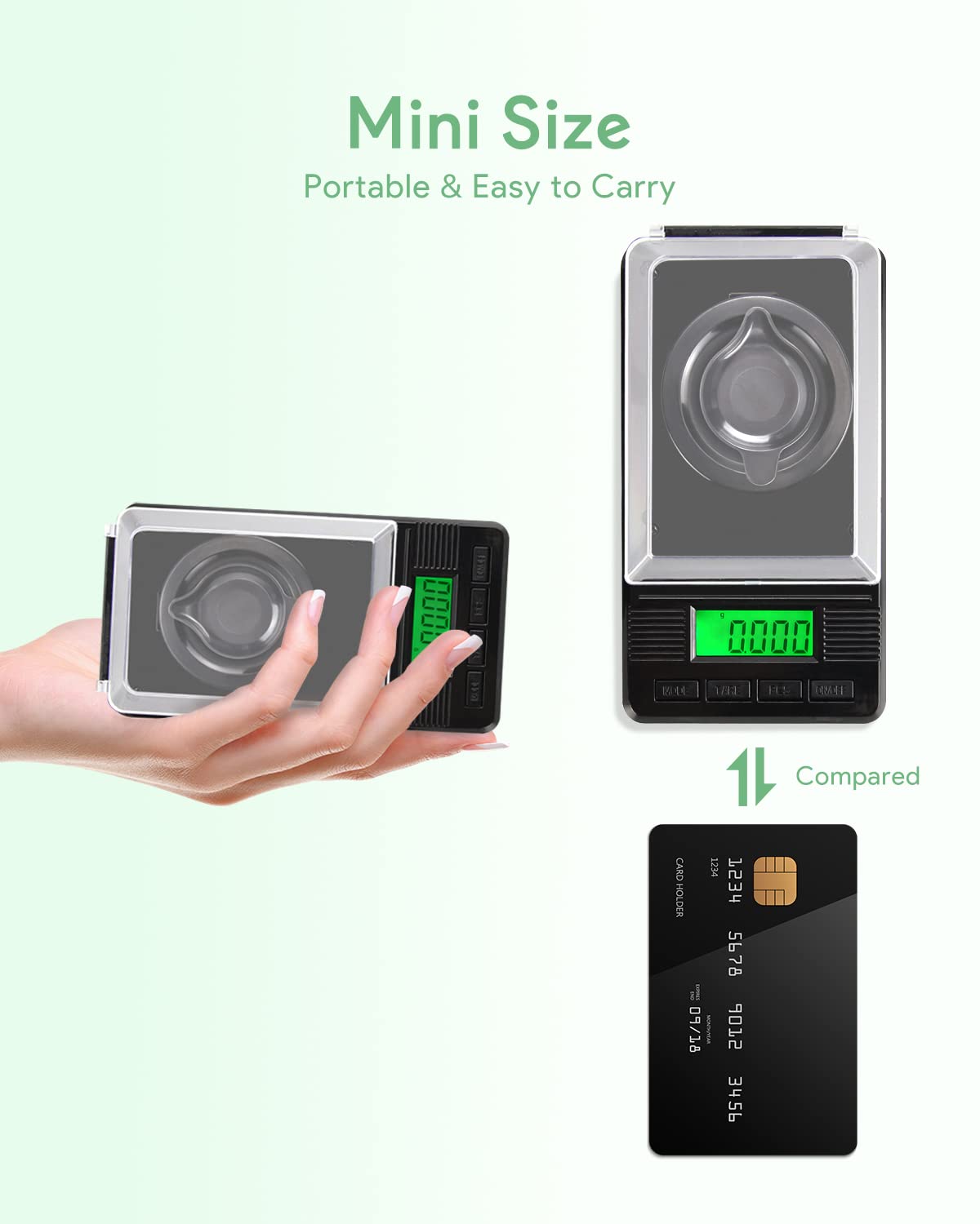 ZENCRO package includes scale, pan, calibration weight and batteries