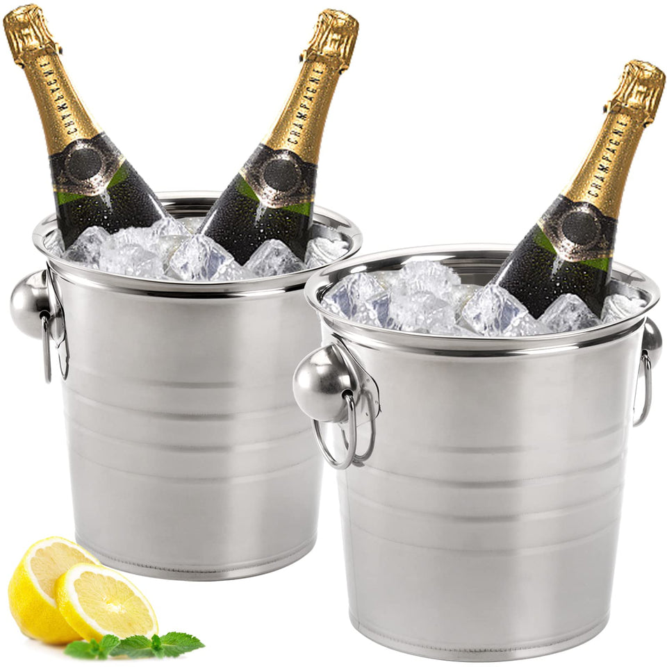ZENFUN 2-pack ice buckets top view for easy chilling at gatherings.
