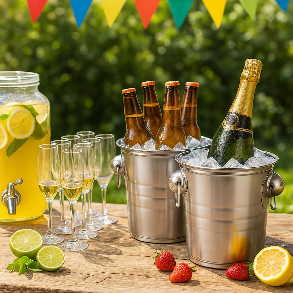 ZENFUN beverage tub fits beer bottles and wine with ample ice.