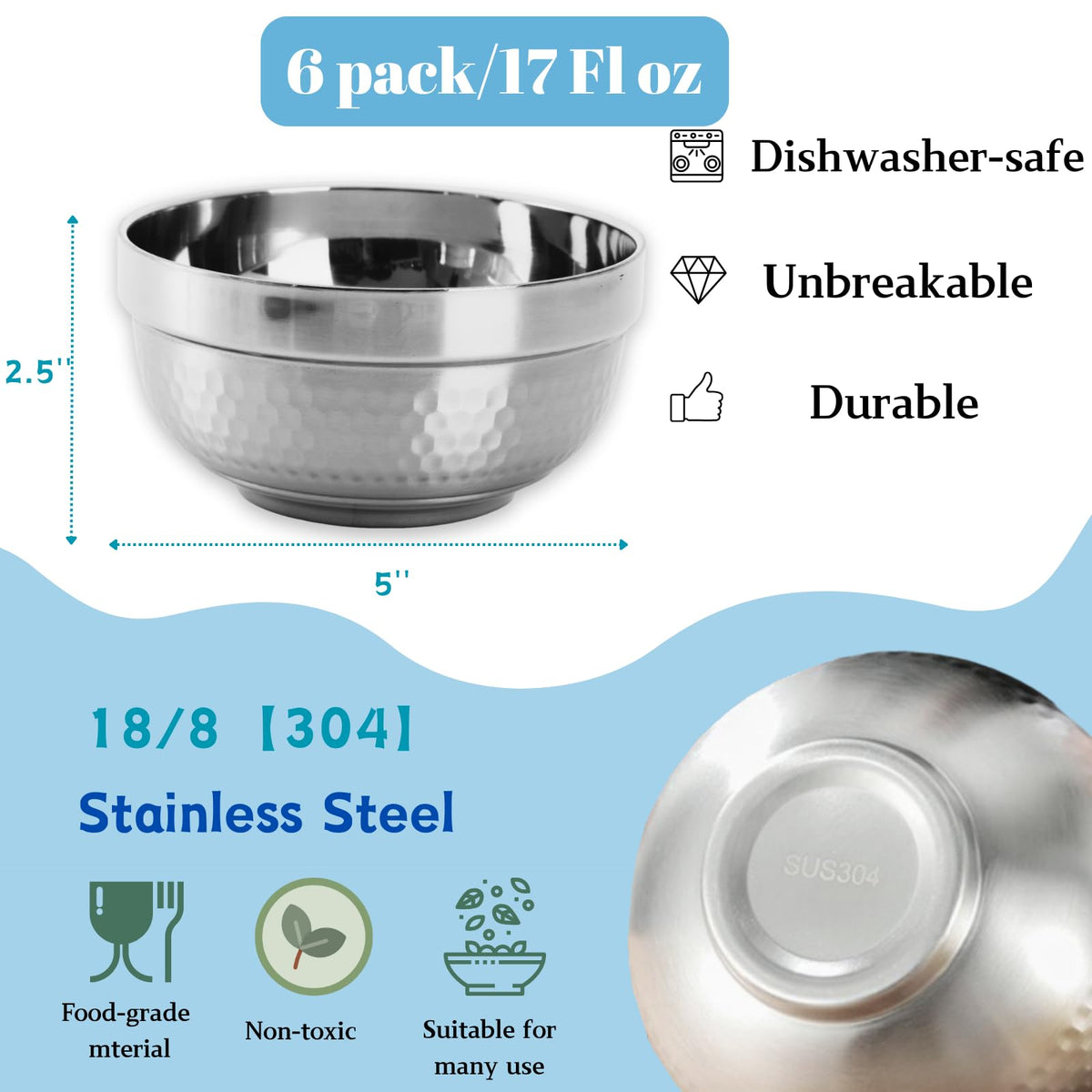 ZENFUN 17oz double-walled insulated bowl keeps hot or cold beverages longer
