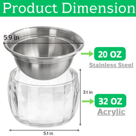 ZENFUN clear ice-base bottom 32oz, keeps foods chilled during service.