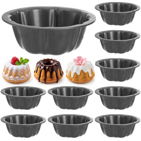 ZENFUN mini flan molds with fluted flower top view for elegant individual desserts