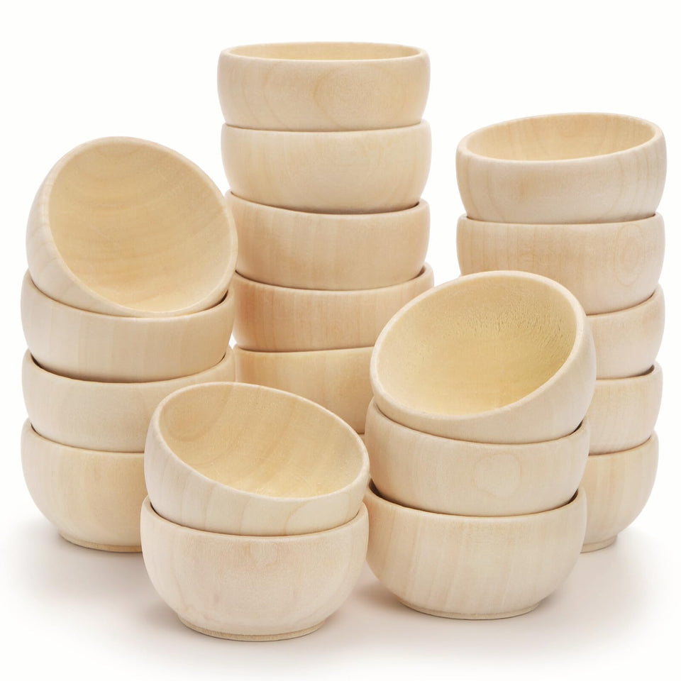ZENFUN pinch bowls mini wooden 1.5 oz capacity for sauces and samples
