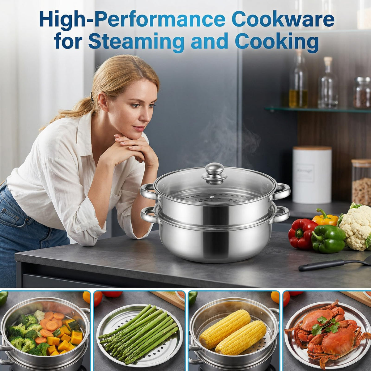 ZENFUN Non-stick finish, easy cleaning after steam-cooking.