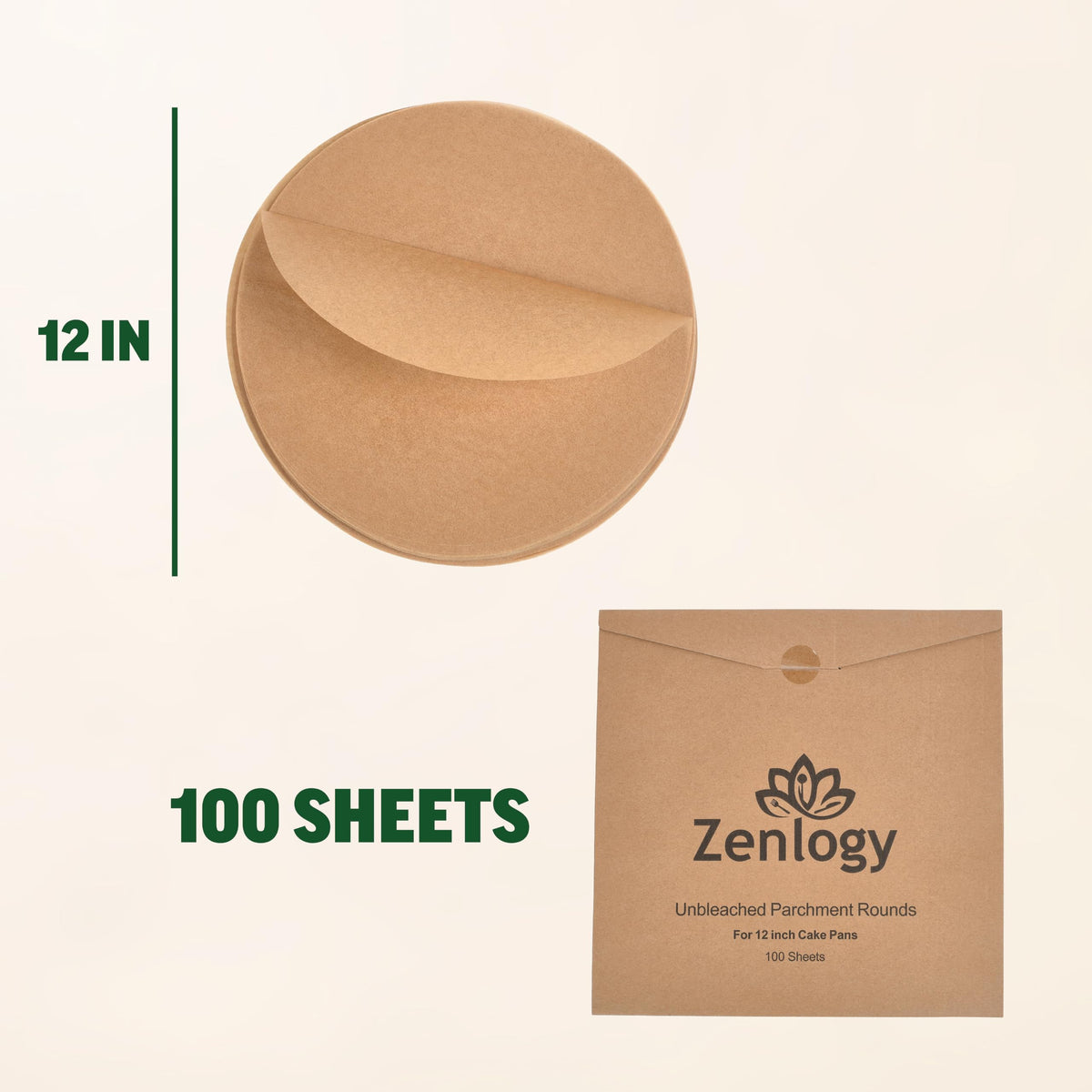 Zenlogy 12 inch rounds fit round pans precisely, reducing shifting and sticking.