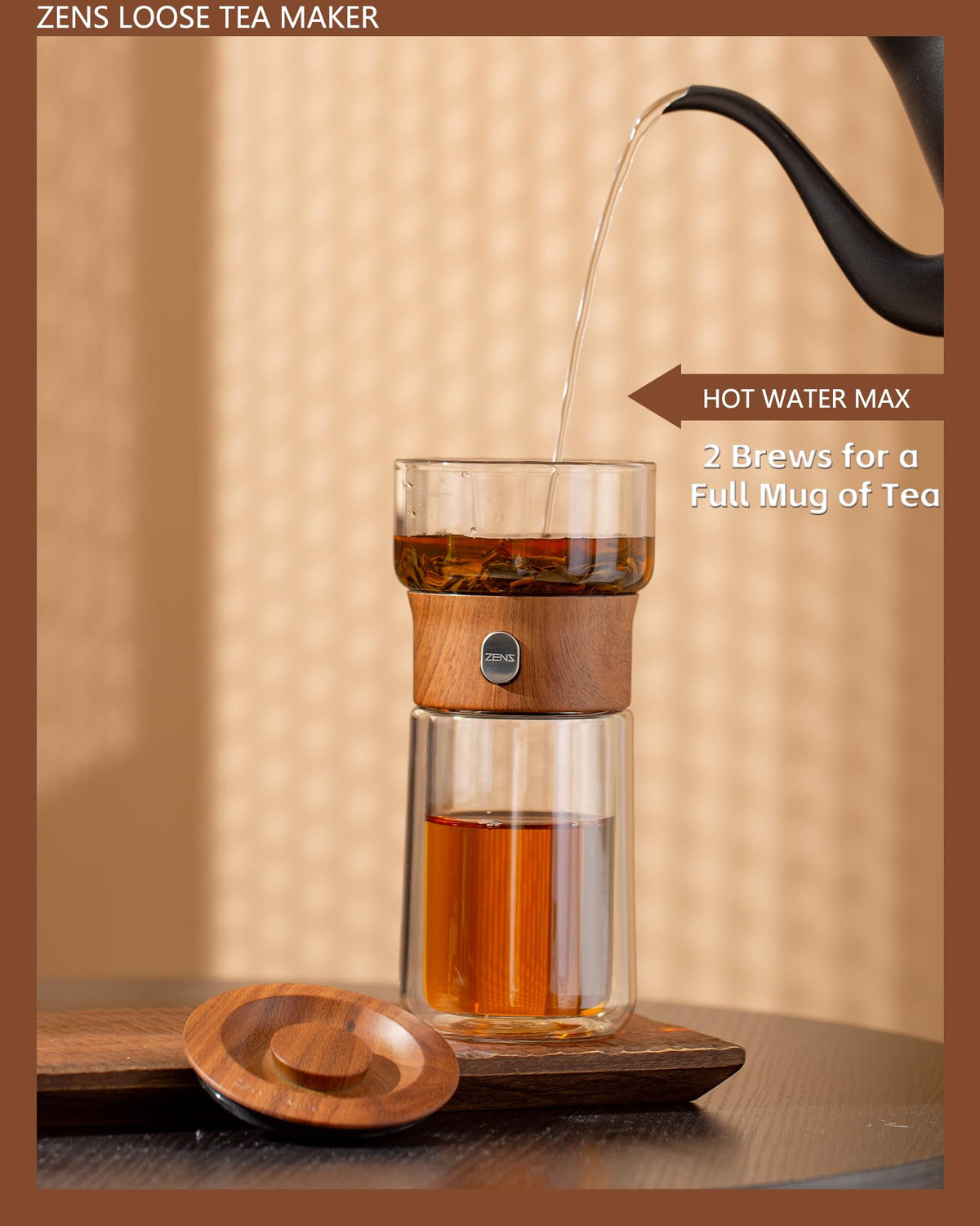 ZENS built-in infuser with 316 stainless steel filter for clean cups.