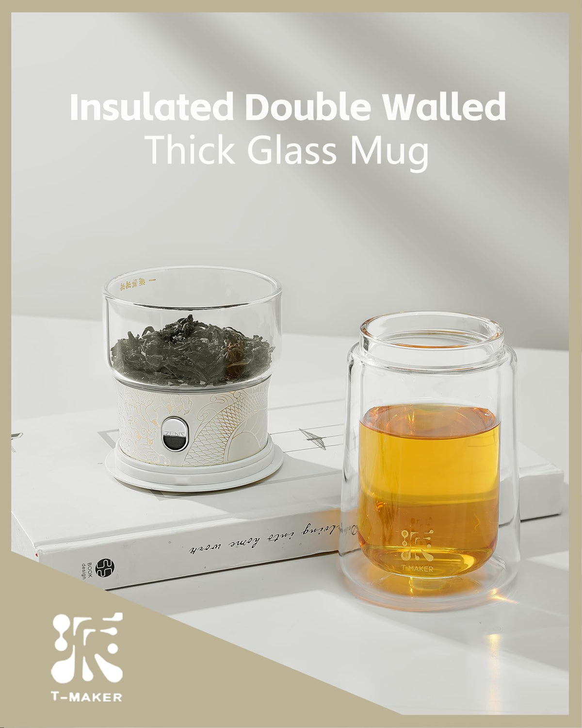 ZENS double-walled mug design keeps tea hot and hands cool.