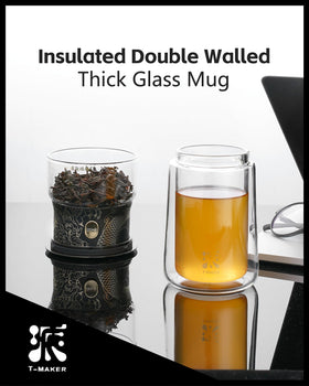ZENS heat-resistant borosilicate glass with double-walled mug design for safe handling.