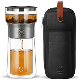 ZENS modern glass tea infuser teapot with one-touch brewing for a clean, effortless cup.