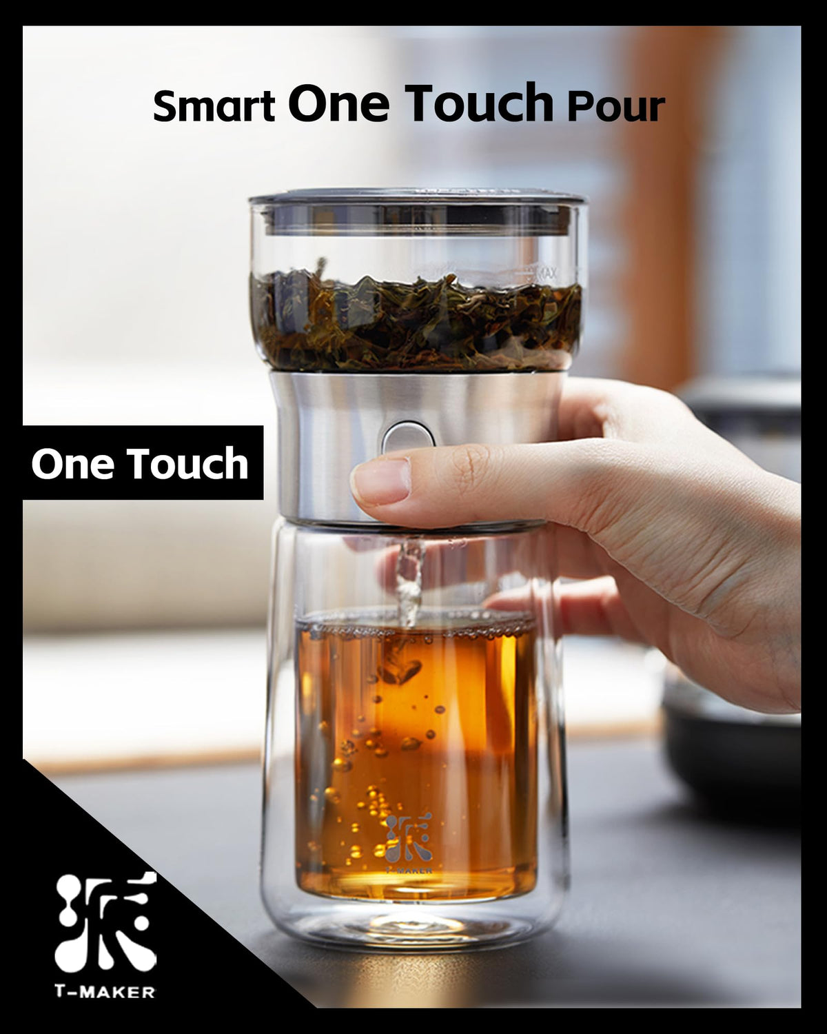 ZENS one-touch pour system for loose tea delivers controlled steeping with minimal spill risk.