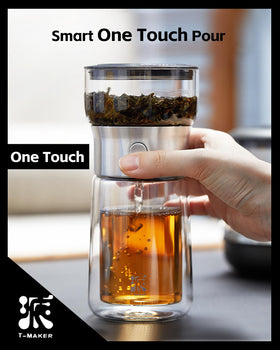 ZENS one-touch pour system for loose tea delivers controlled steeping with minimal spill risk.