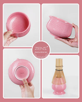 ZENS pink tea mat provides a non-slip prep surface