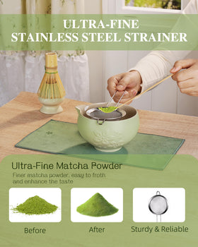 ZENS porcelain matcha bowl supports traditional whisking with elegance.