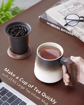 ZENS heavy ceramic clay mug provides durable daily use