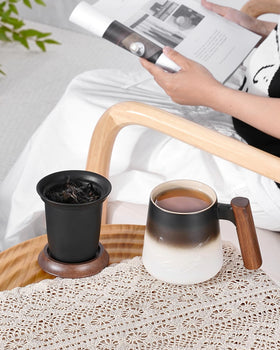 ZENS tea mug infuser with wide mouth for easy leaf expansion