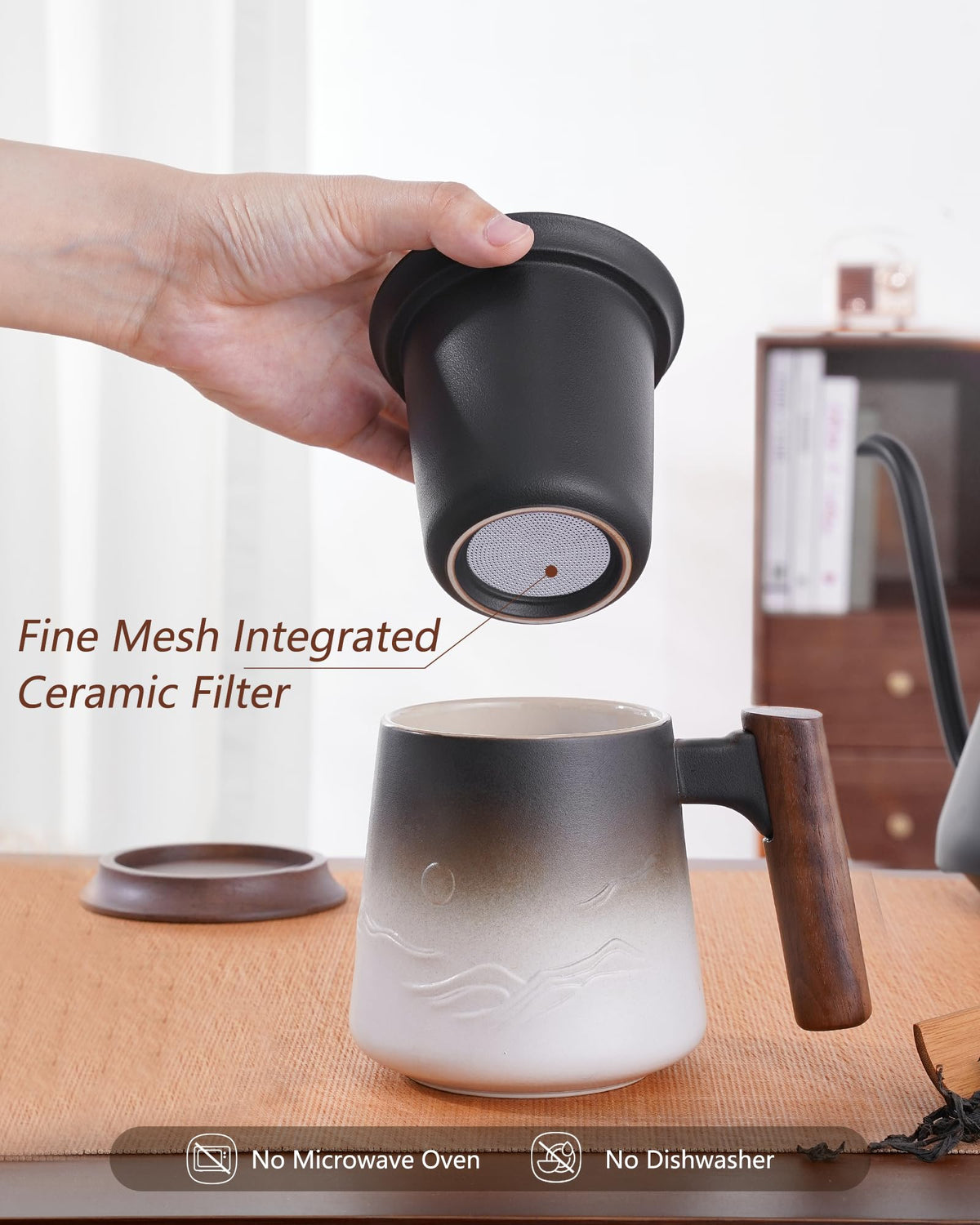 ZENS interior glossy beige glaze showing tea color vividly