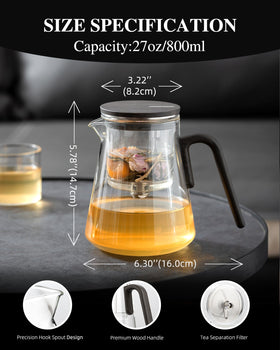 ZENS borosilicate glass filter traps tea dregs for smooth infusions