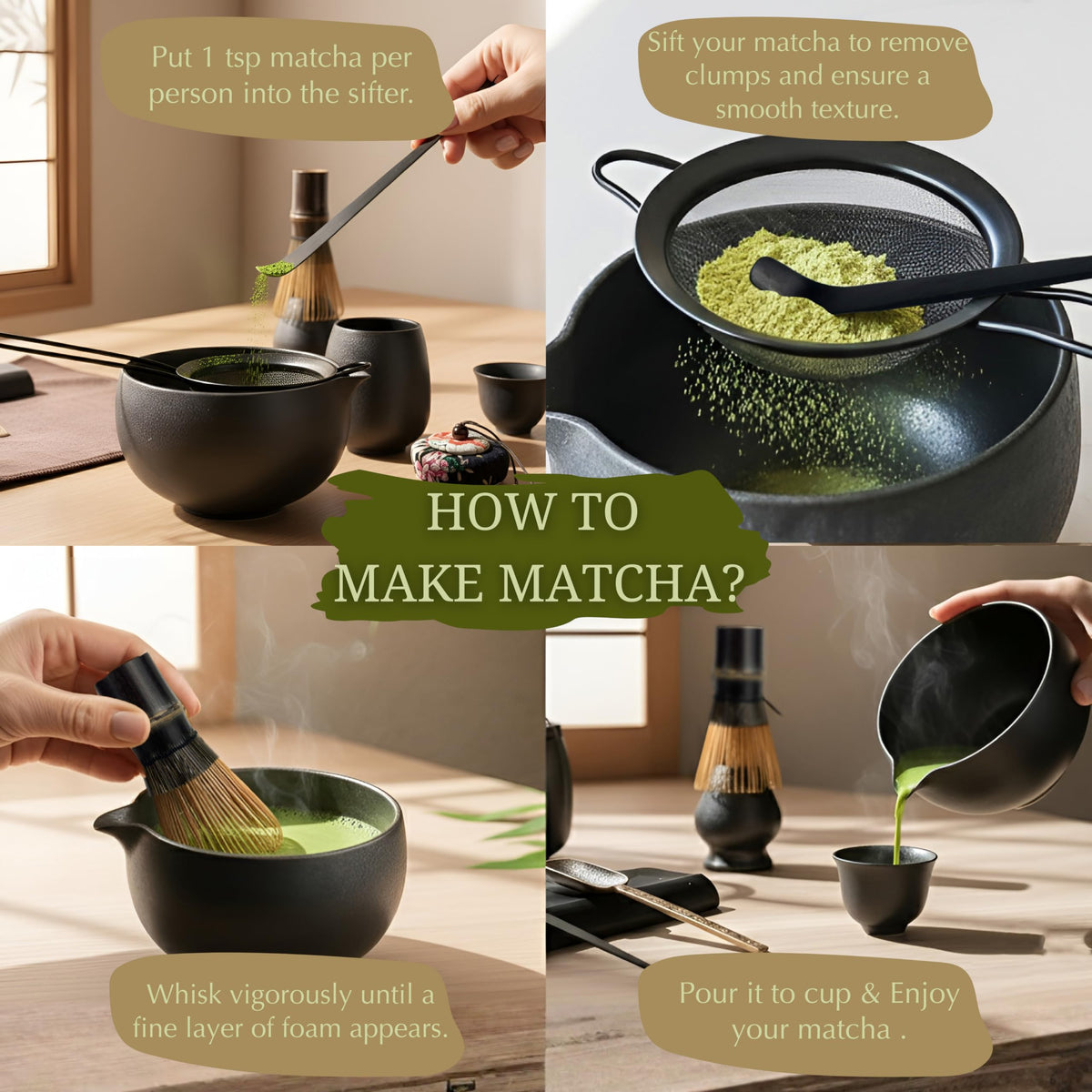 Zenso matcha sifter delivers ultra-fine powder for better whisking