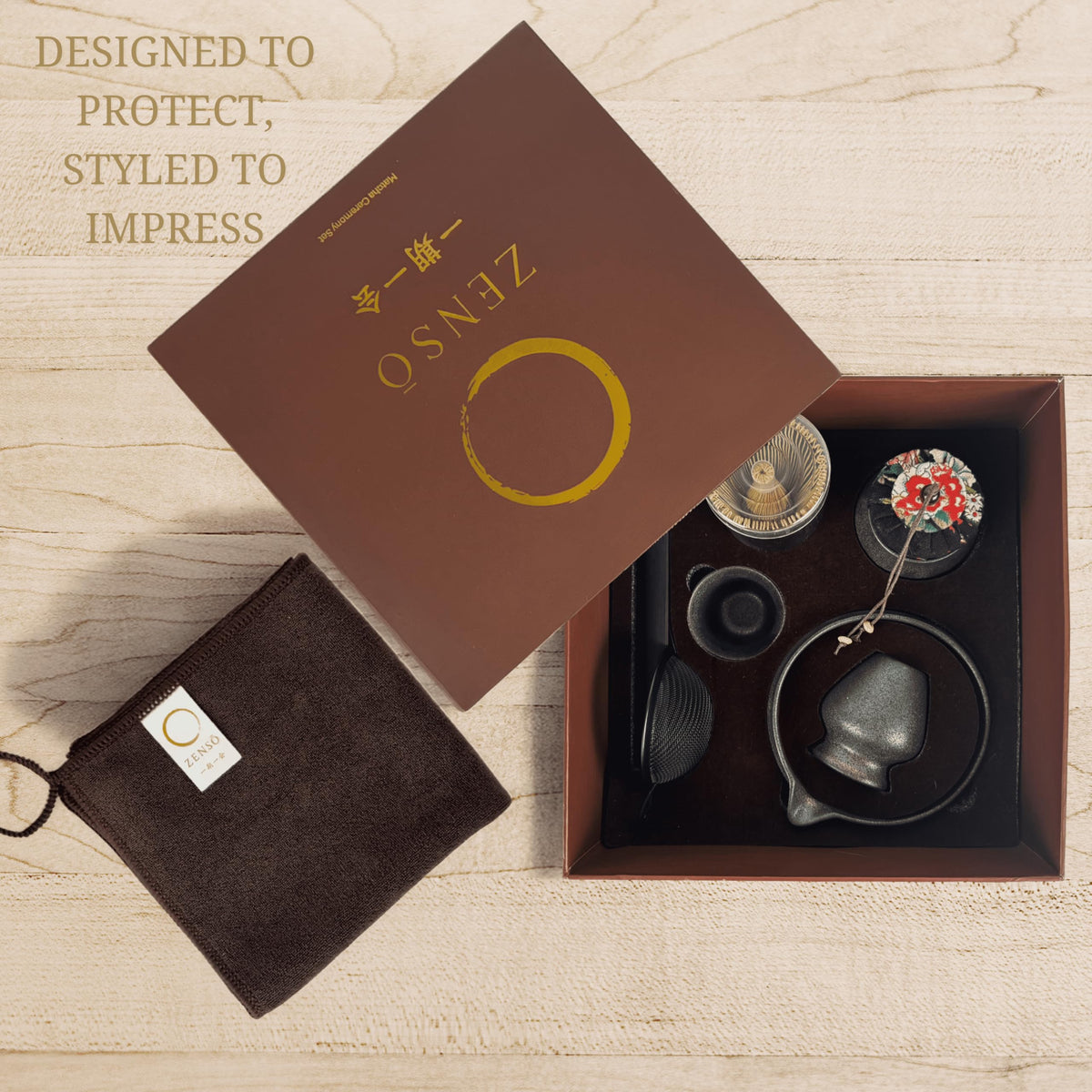 Zenso tea cup with a comfortable grip for sipping