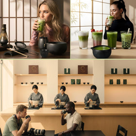 Zenso wooden stand and tea cloth for display and drying