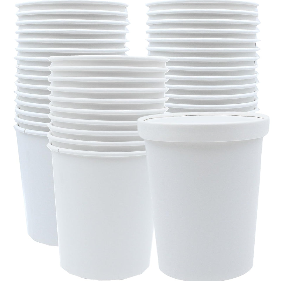 Zentriqlla 32oz ice cream bowls with lids for easy serving and storage.