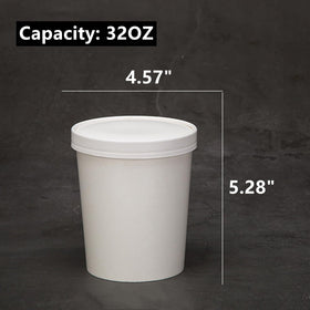 Zentriqlla white paper soup containers with lids ideal for takeout.