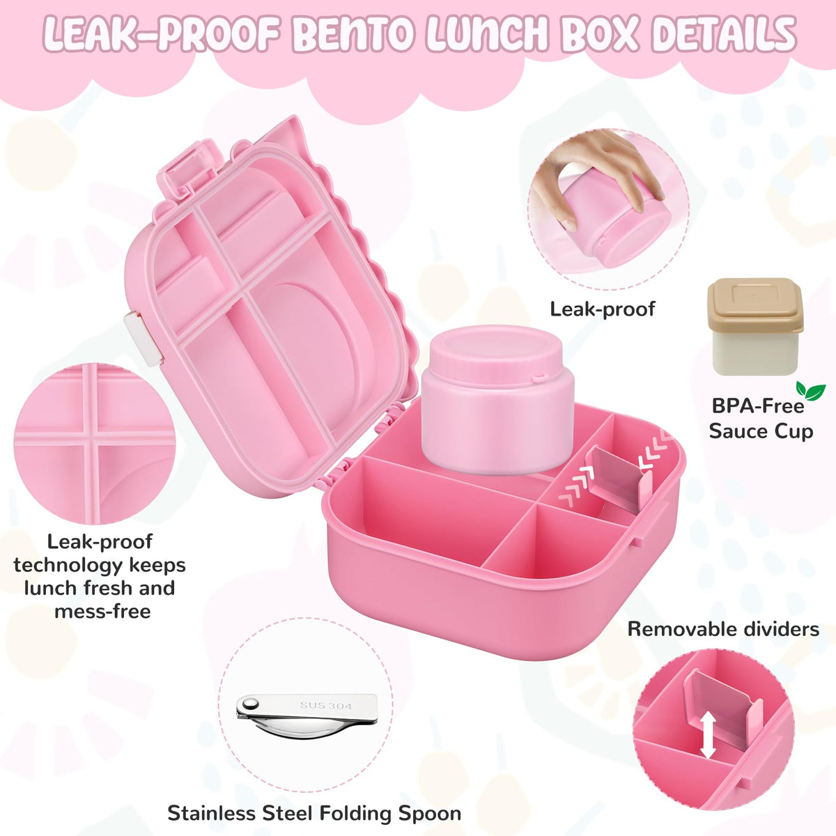 Zenvory five-compartment bento box helps keep portions organized