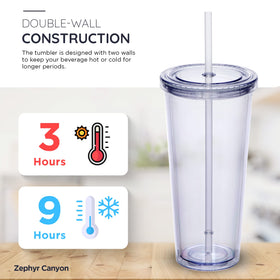 Zephyr Canyon 24oz tumbler with straw included for easy sipping.